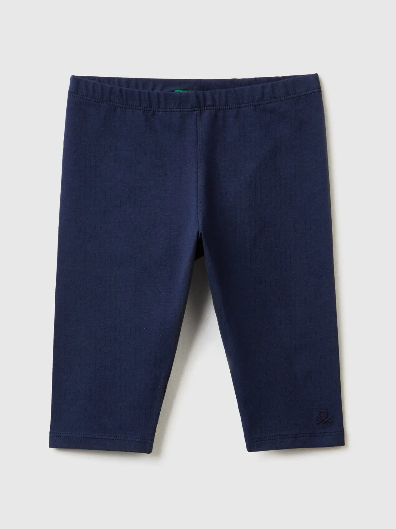 3/4 leggings in stretch cotton - Dark Blue | Benetton