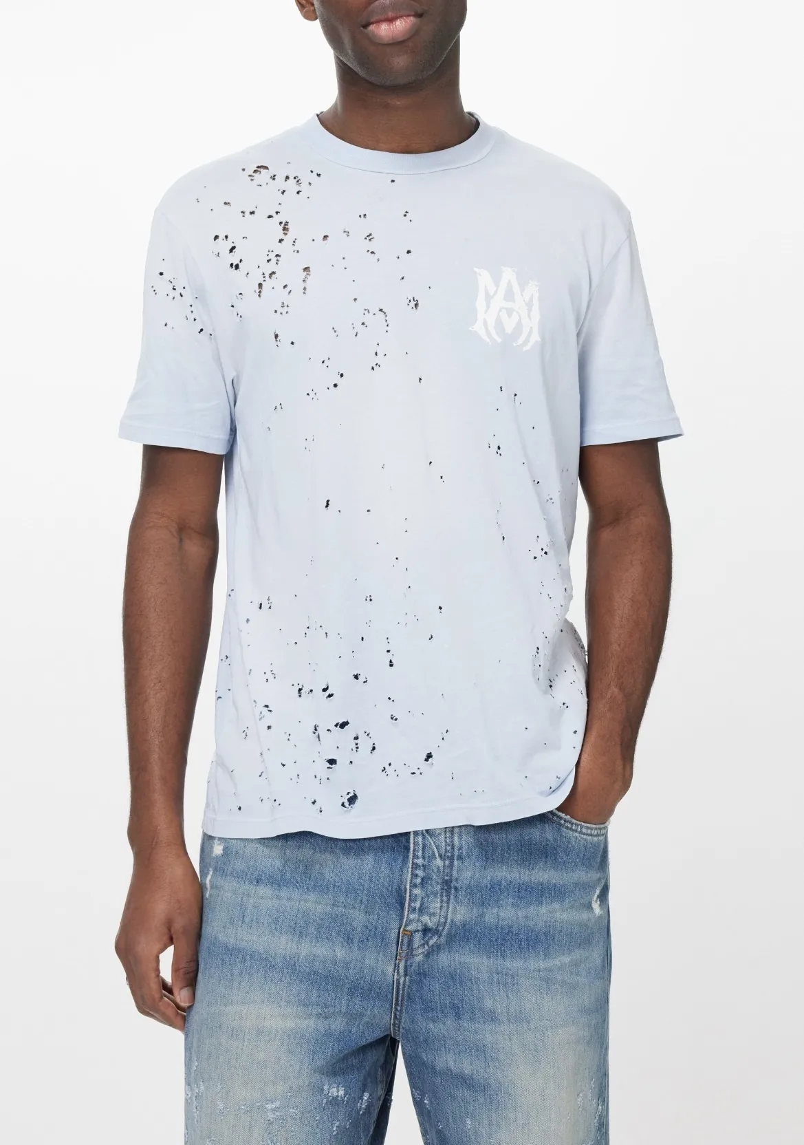 AMIRI  |Crew Neck Street Style Cotton Short Sleeves Logo