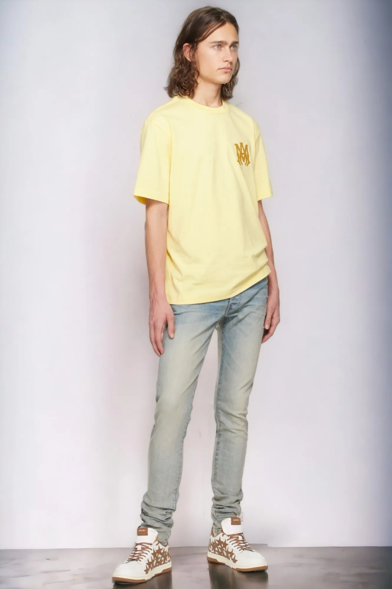 AMIRI  |Crew Neck Street Style Plain Cotton Oversized Logo