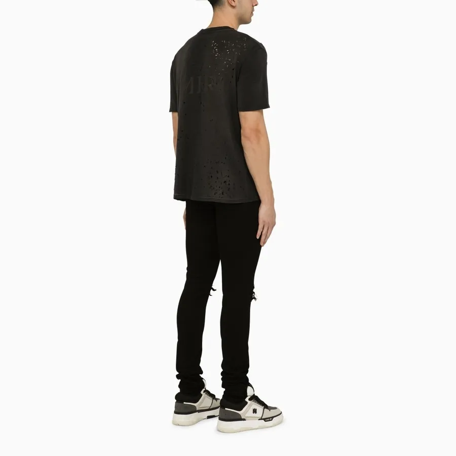 AMIRI  |Crew Neck Street Style Plain Cotton Short Sleeves Logo