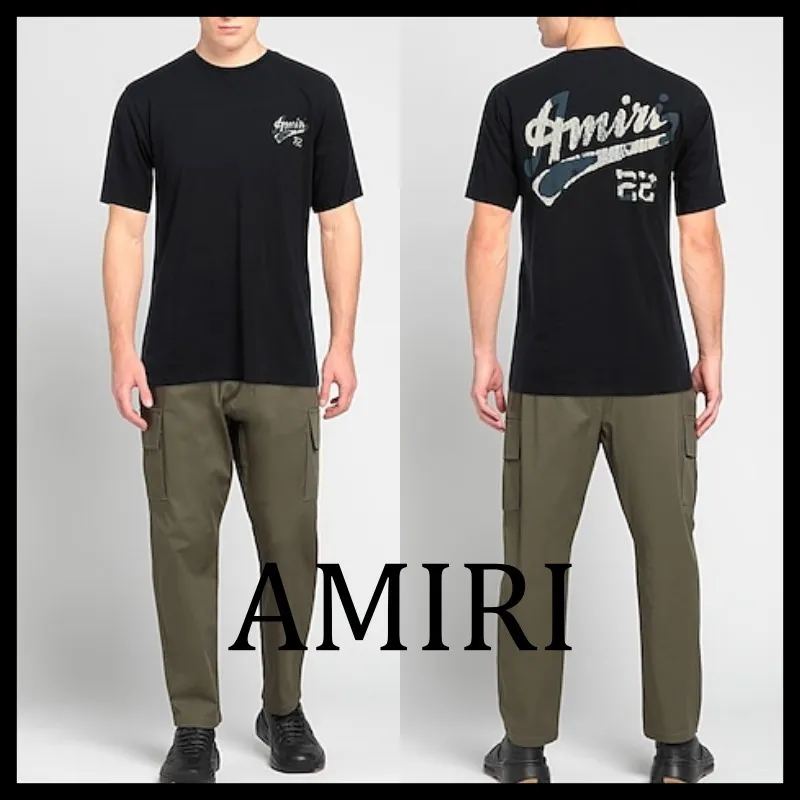 AMIRI  |Crew Neck Unisex Street Style Plain Cotton Logo