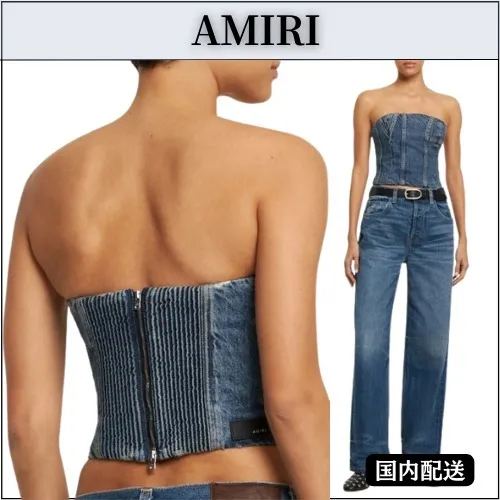 AMIRI  |Sleeveless Street Style Plain Cotton Party Style