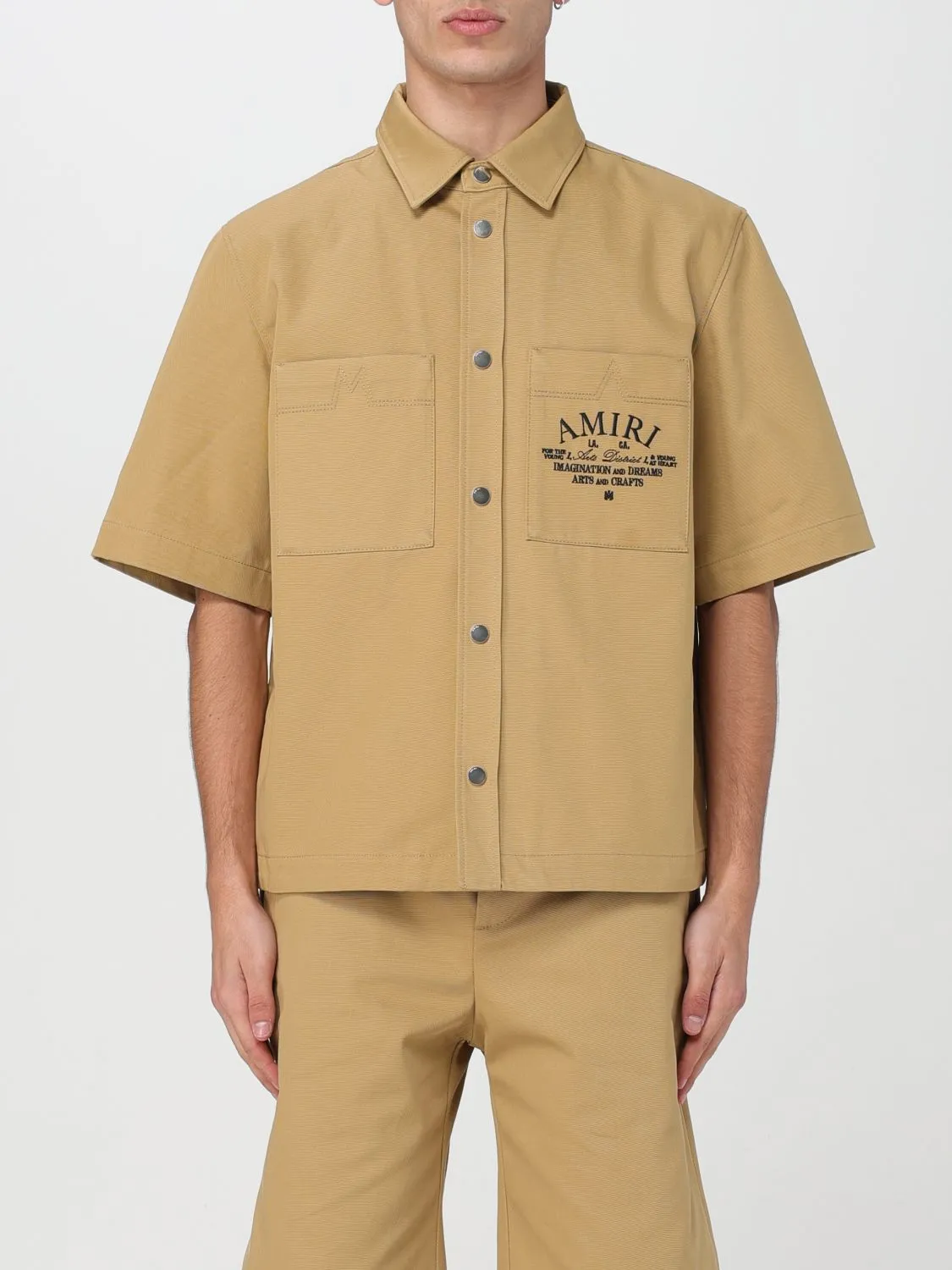 AMIRI  |Street Style Cotton Short Sleeves Logo Shirts