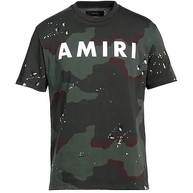 AMIRI  |Unisex Street Style U-Neck Plain Cotton Short Sleeves Logo