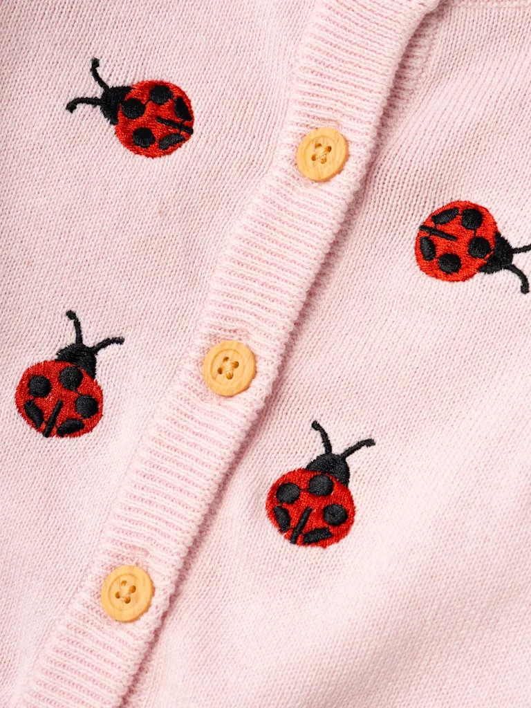 Baby Girl Long Sleeve Ladybird Cardi