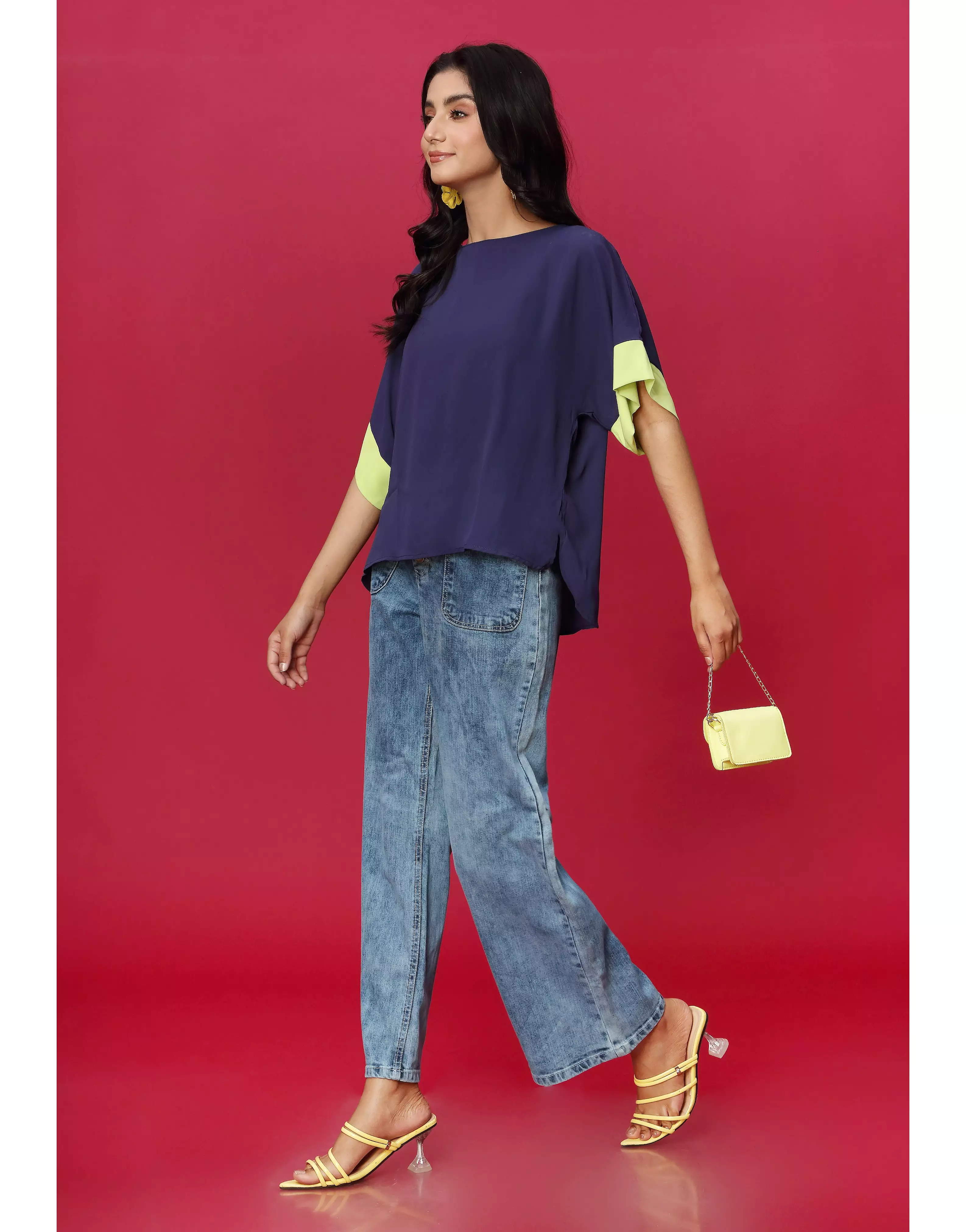 Baggy Sleeves Top in Blue