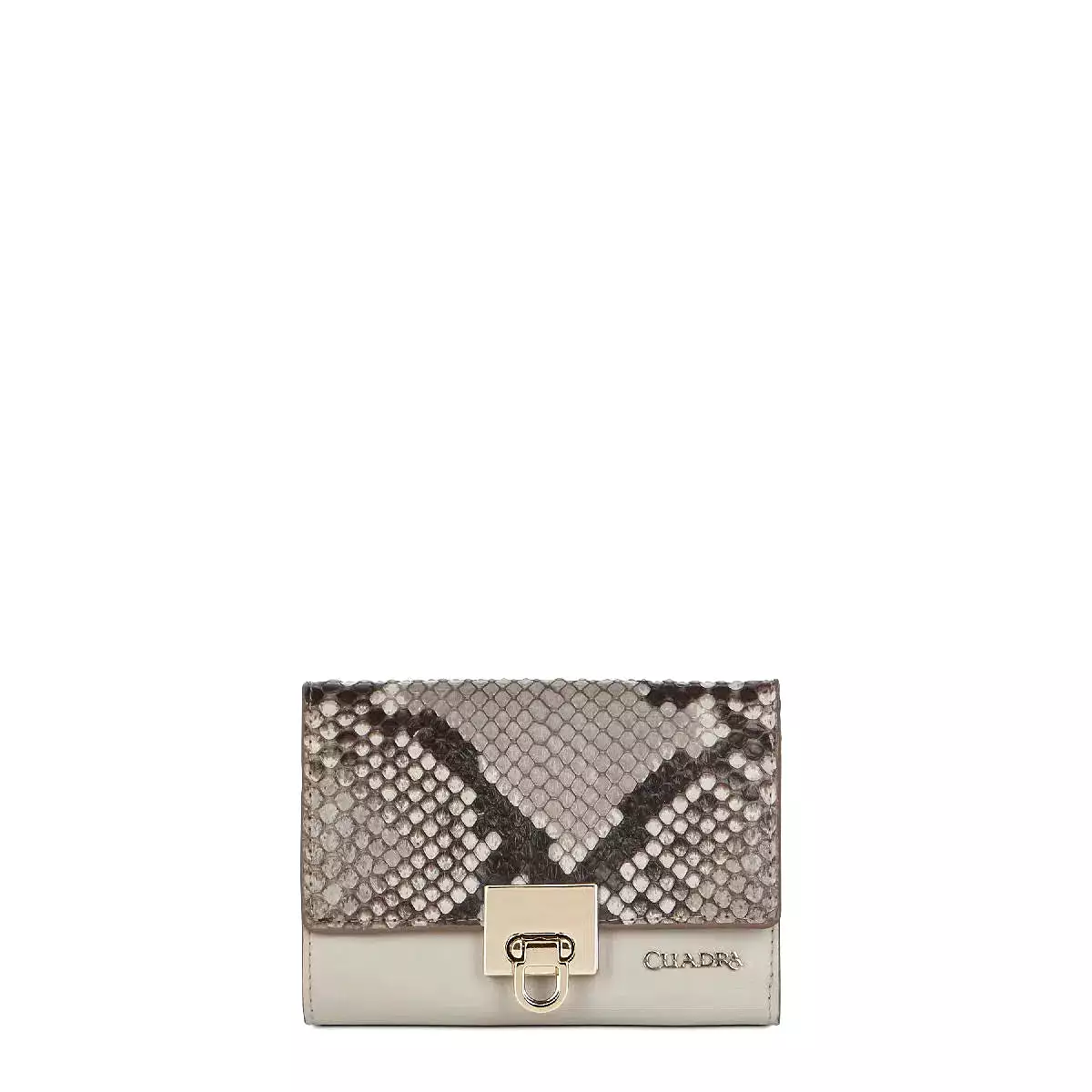 BD197PI - Cuadra  gray small fashion woven pyhon tri fold wallet for women