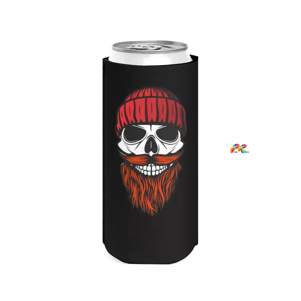 Beard and Beanie Slim Can Cooler