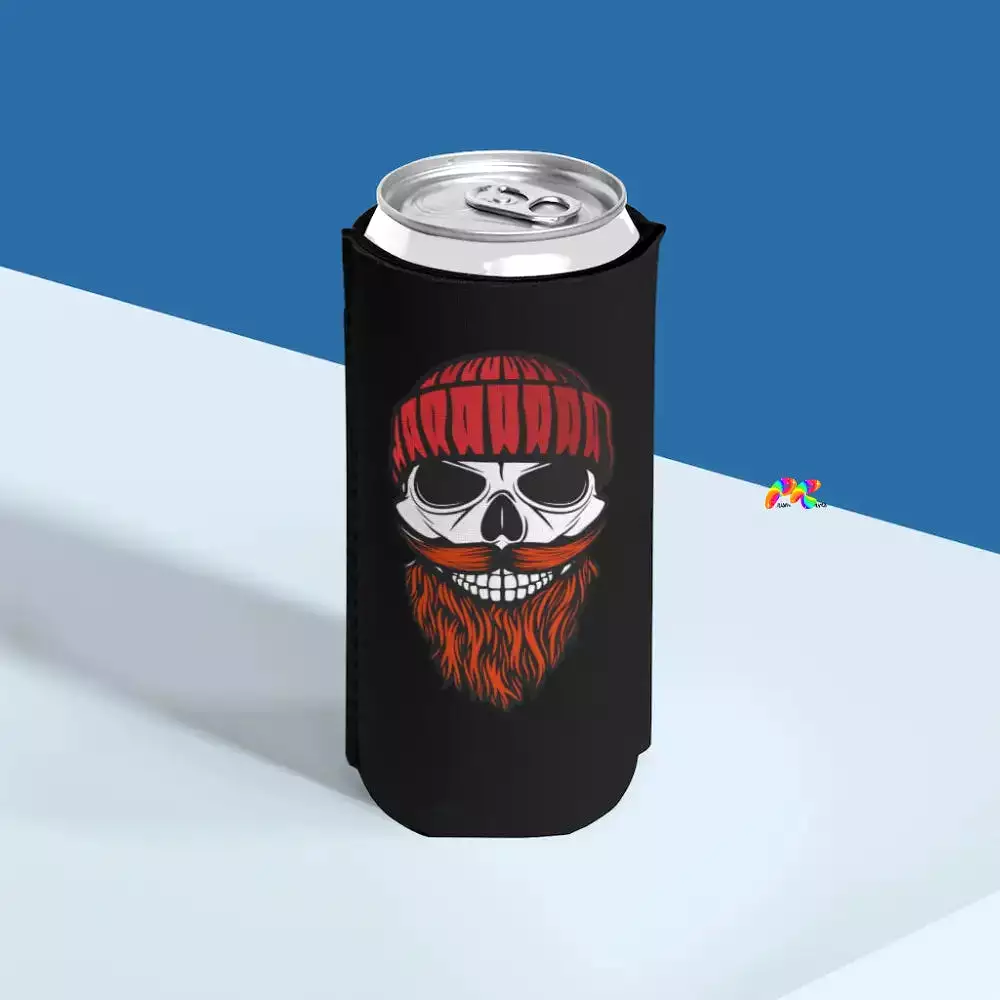 Beard and Beanie Slim Can Cooler