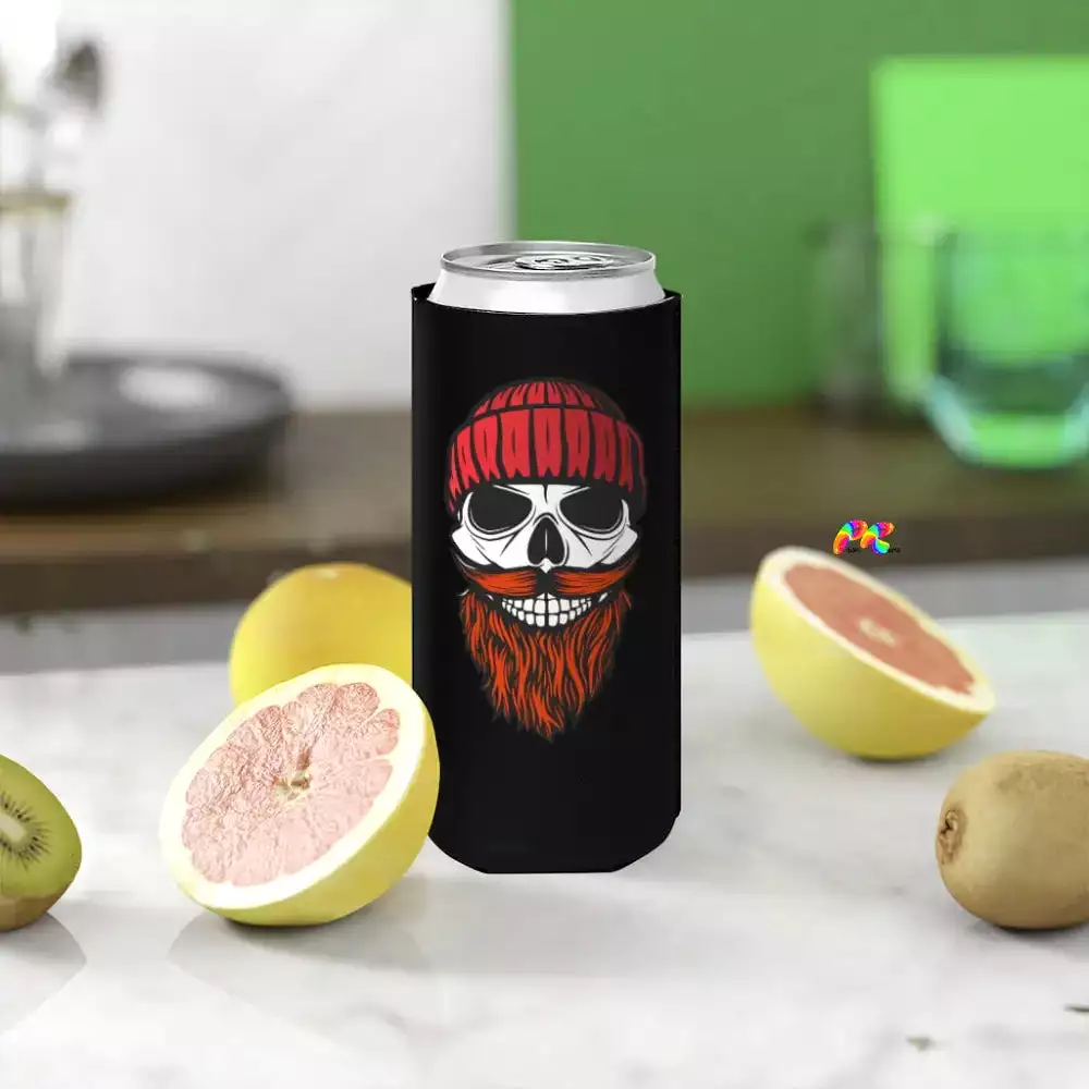 Beard and Beanie Slim Can Cooler