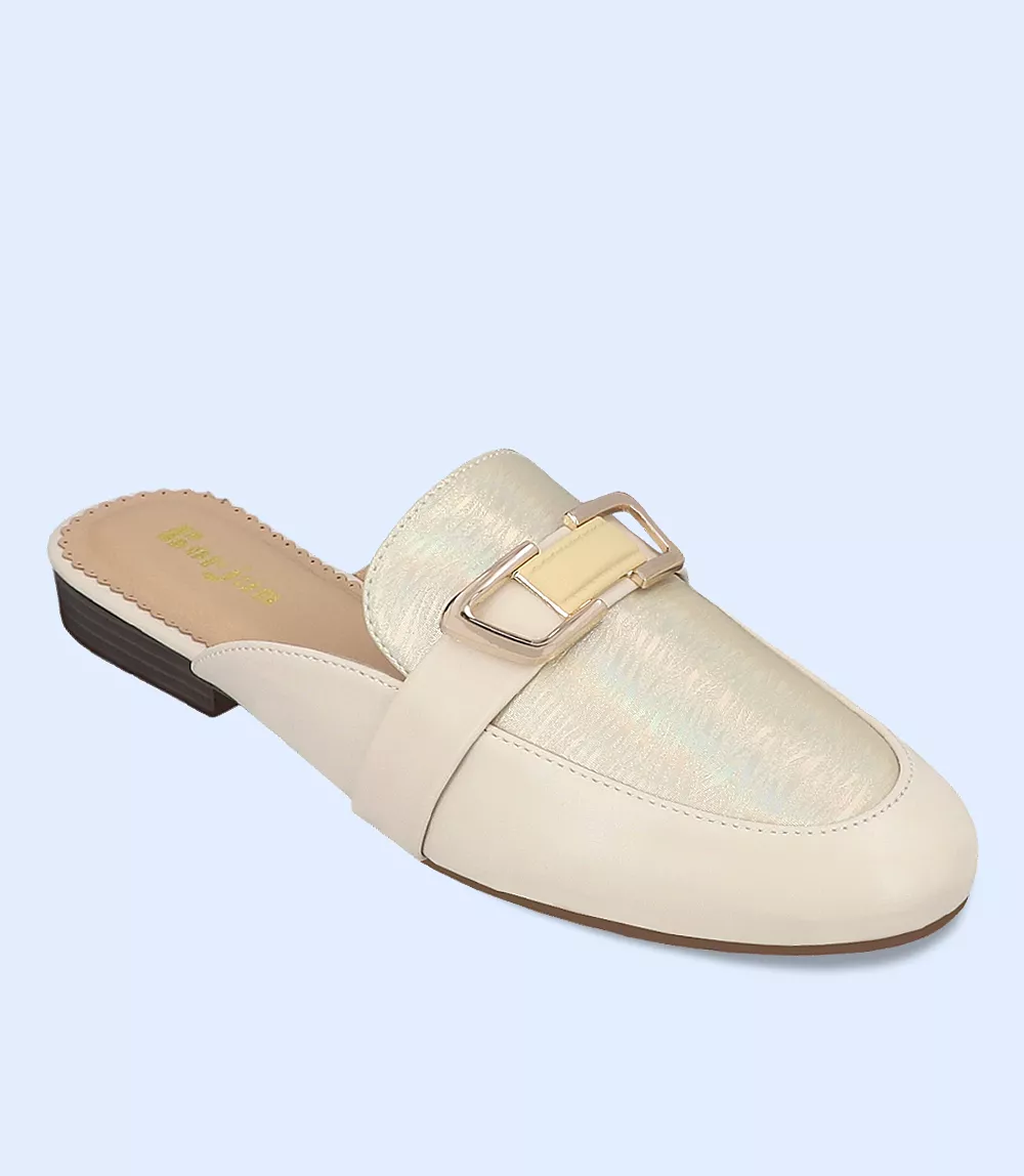 BW8159-OFF WHITE-Women Casual Mules