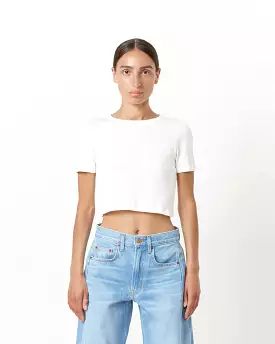 Car Crop Tee in White