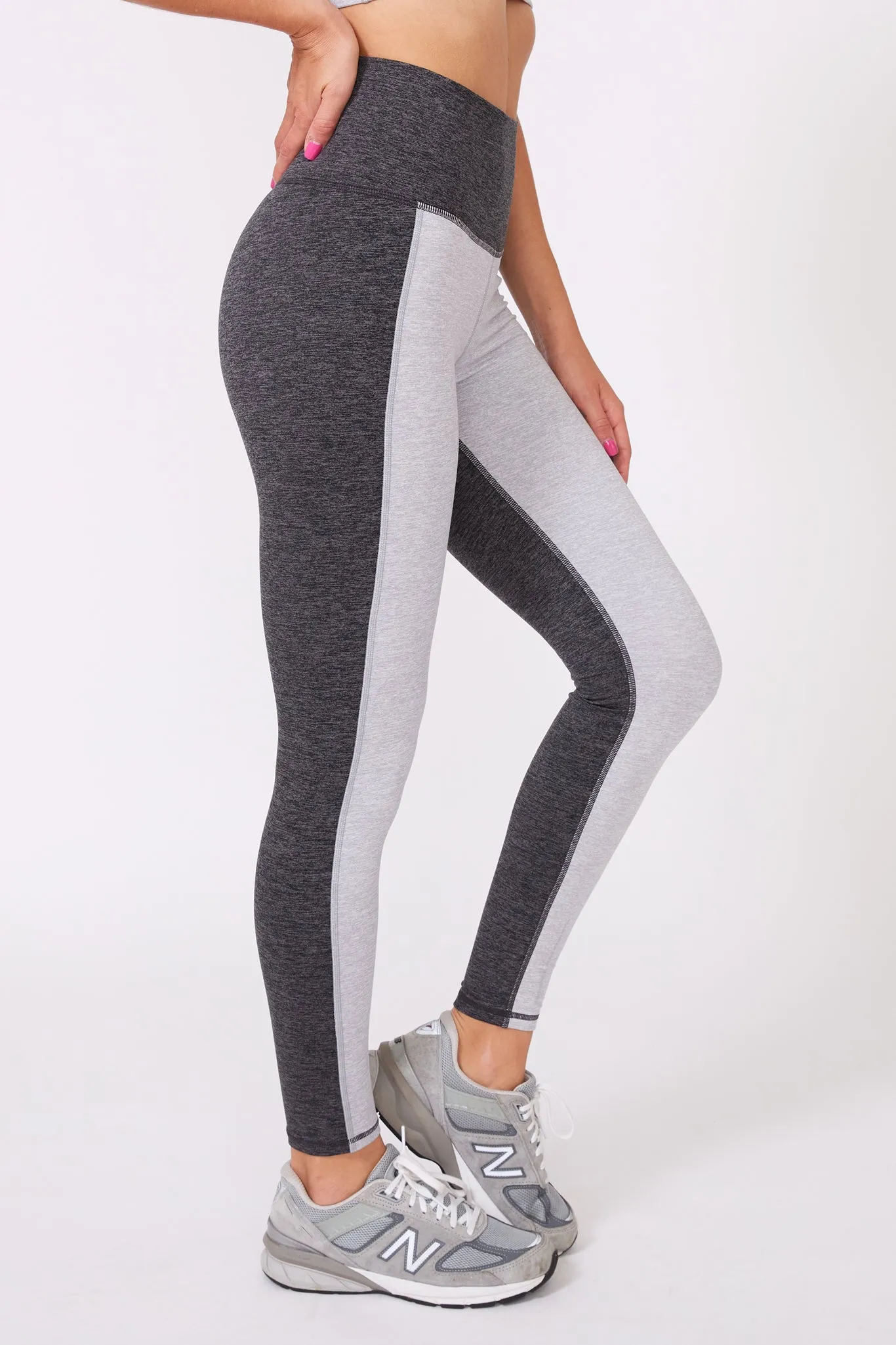 Colorblock TLC Leggings in Collegiate Gray and Dark Heathered Gray