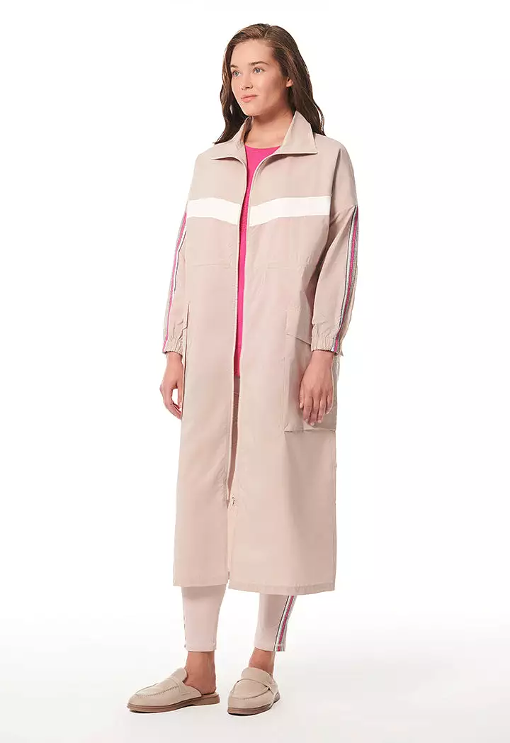 Drawstring Waist Long Jacket