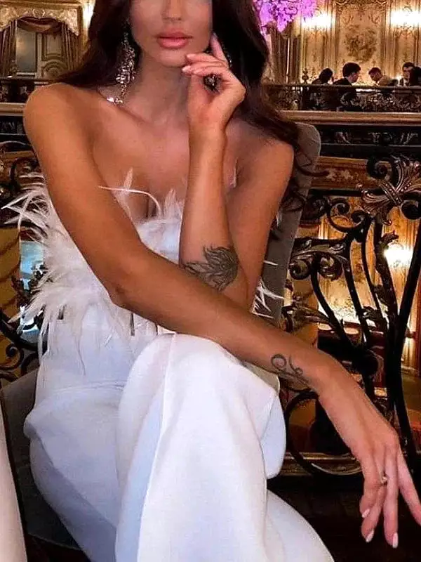 Elegant White Strapless Backless Jumpsuit for Women