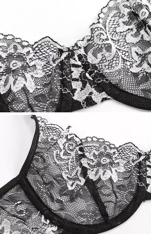 Embroidered Lace Women Lingerie Set