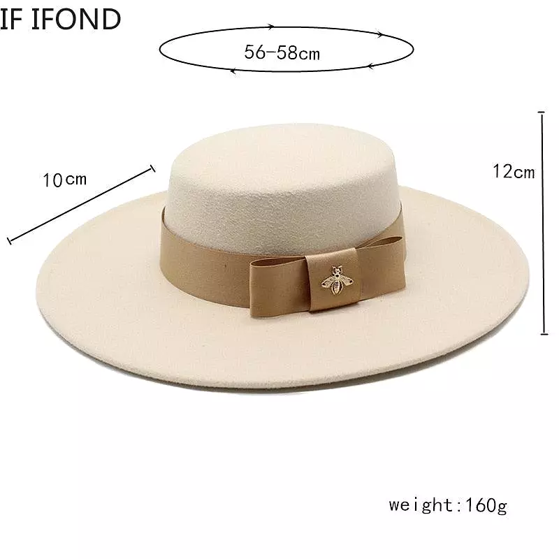 Fedora Hat For Women - Bowknot Flat Top