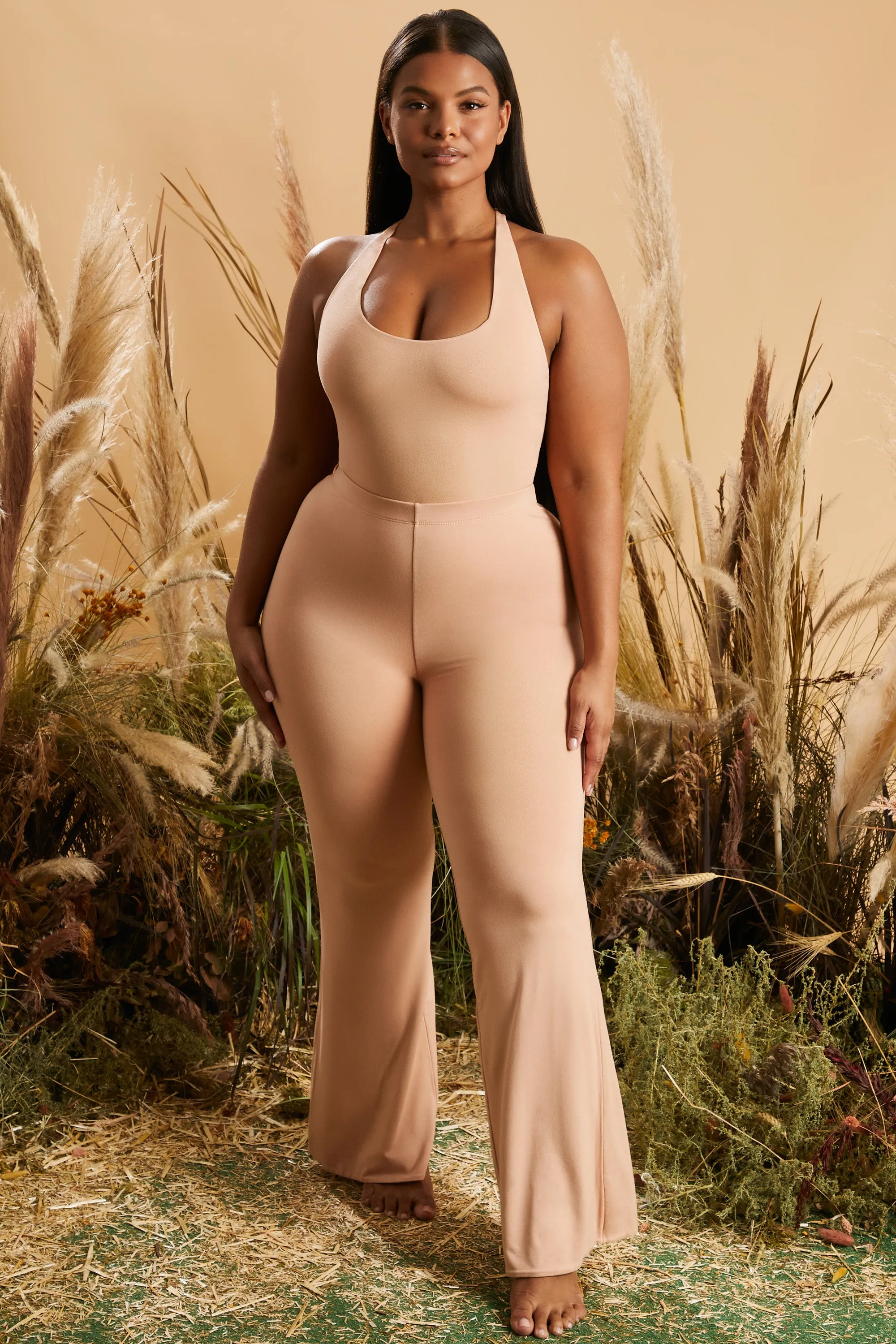 Figure You Out Tall Split Hem Leggings in Tan