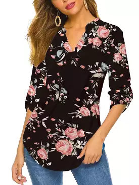 Haute Edition Women's 3/4 Sleeve Tunic Tops S-3X. Plus size available.