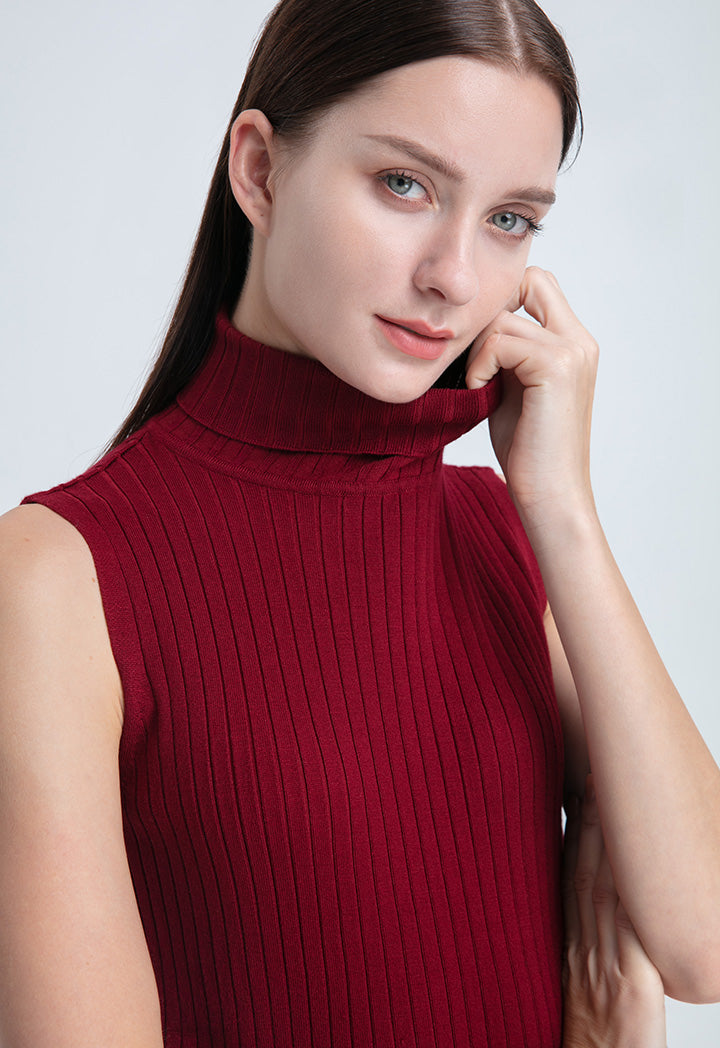 High Neck Knitted Basic Top