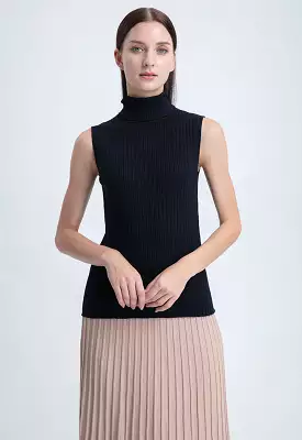 High Neck Knitted Basic Top