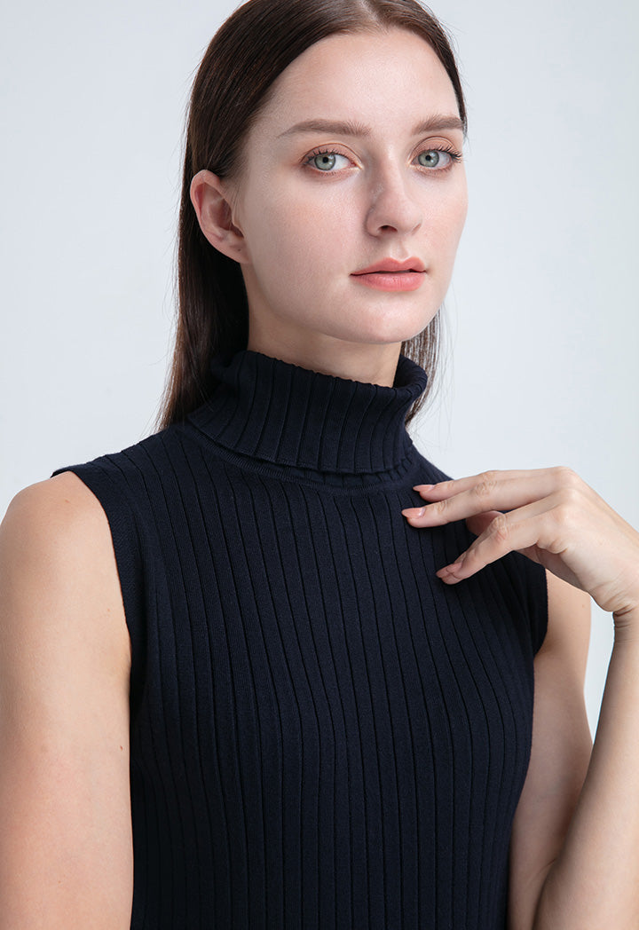 High Neck Knitted Basic Top