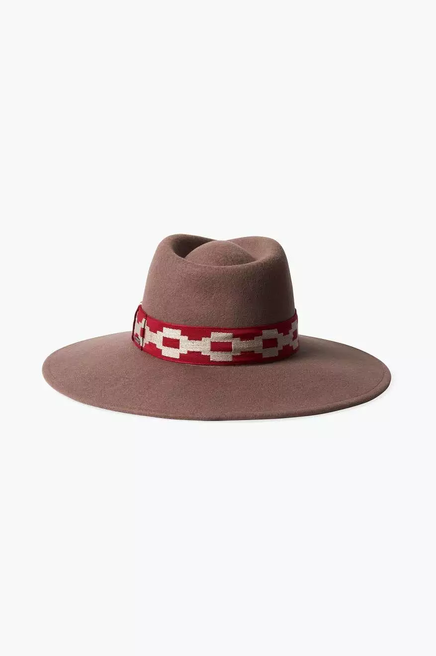 Joanna Felt Hat - Twig/Scarlet Red