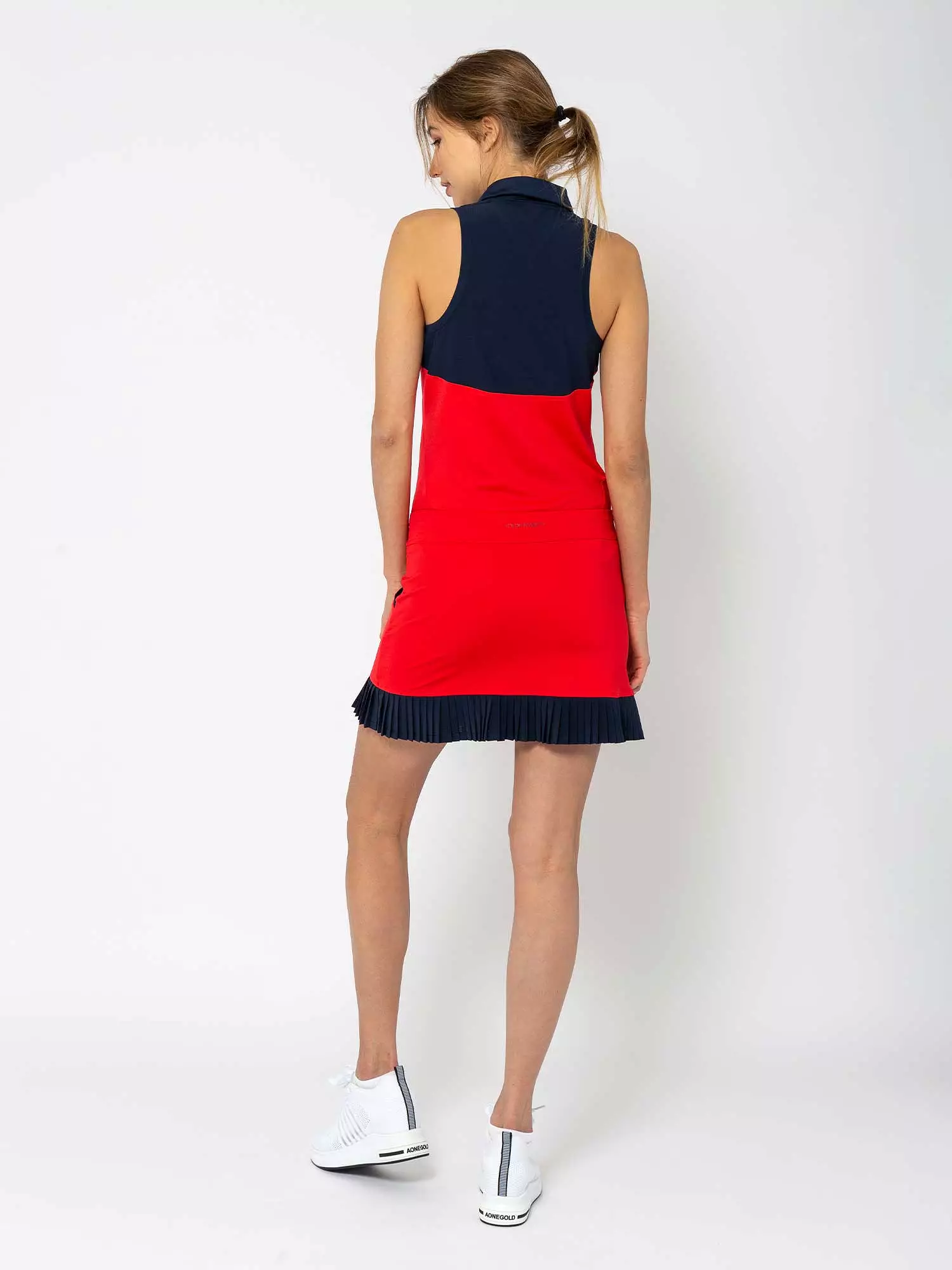 Kai 17 Pleated Skirt - Poppy/Midnight