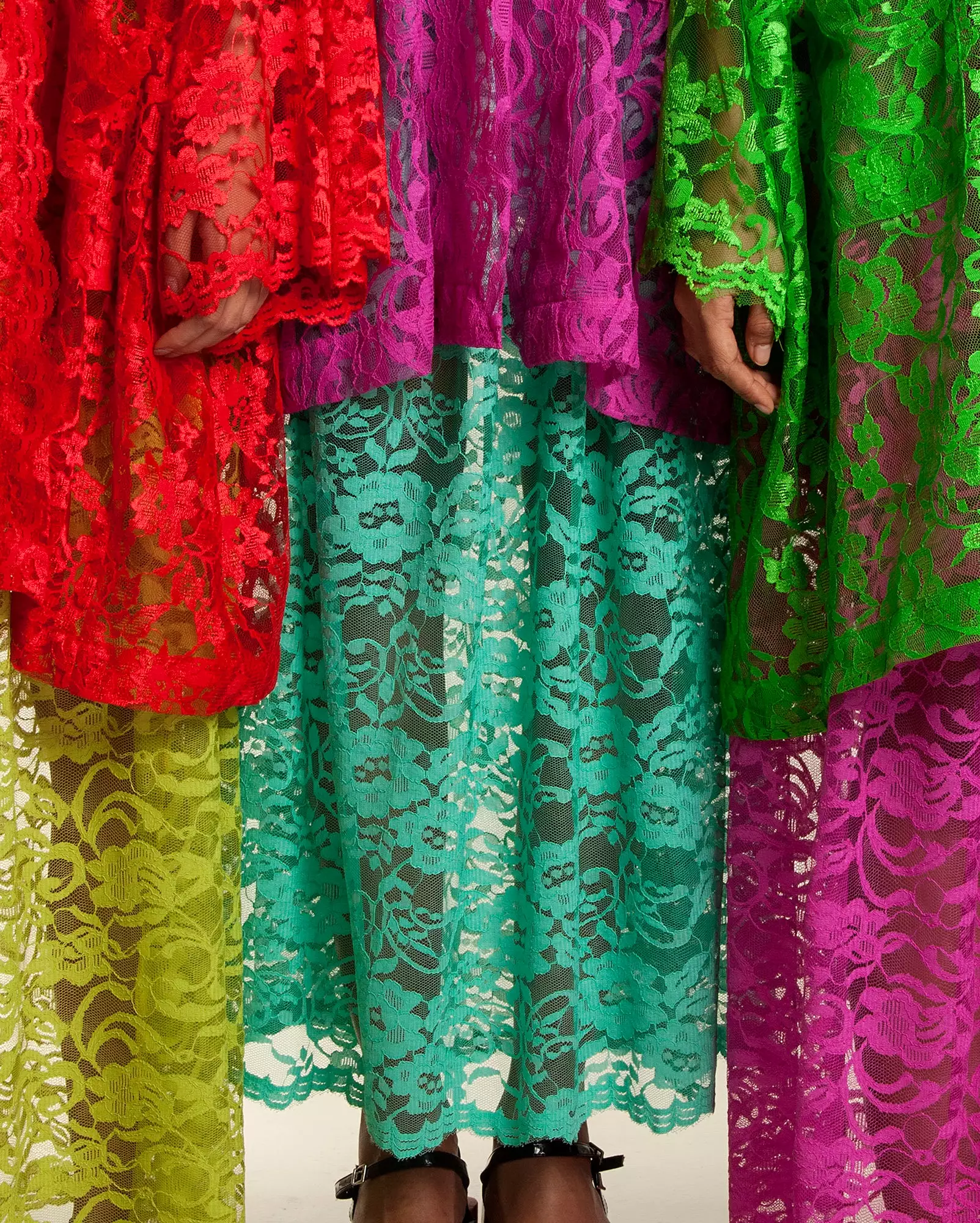 Lace Kebaya Oversaiz Set (Fuschia Mint)