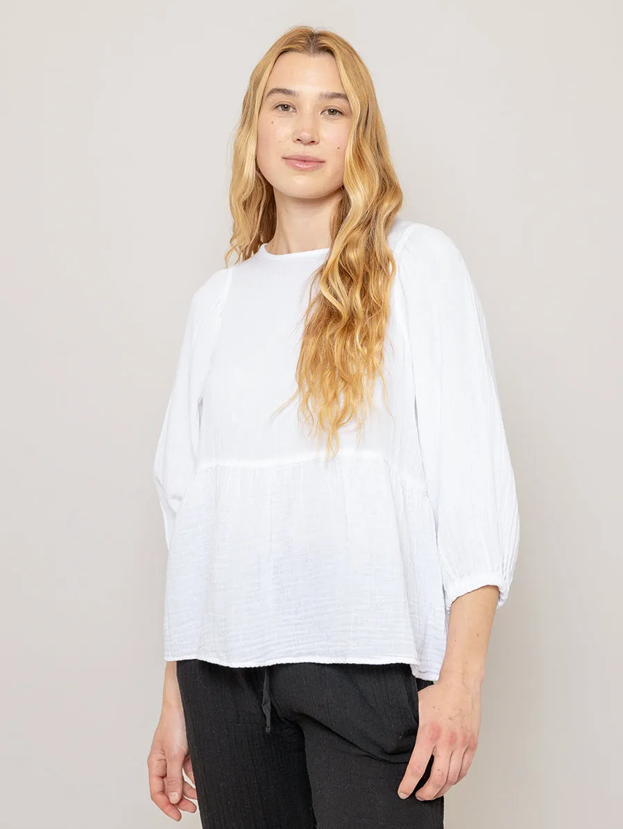 Lina Gauze Top - White