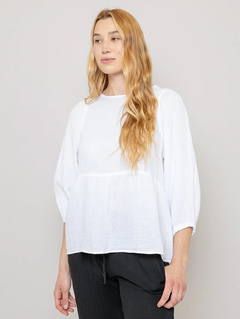 Lina Gauze Top - White