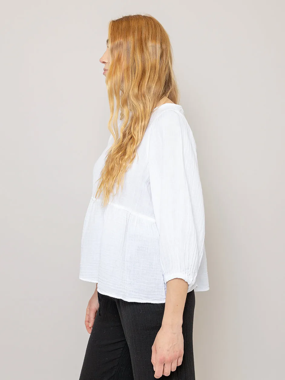 Lina Gauze Top - White