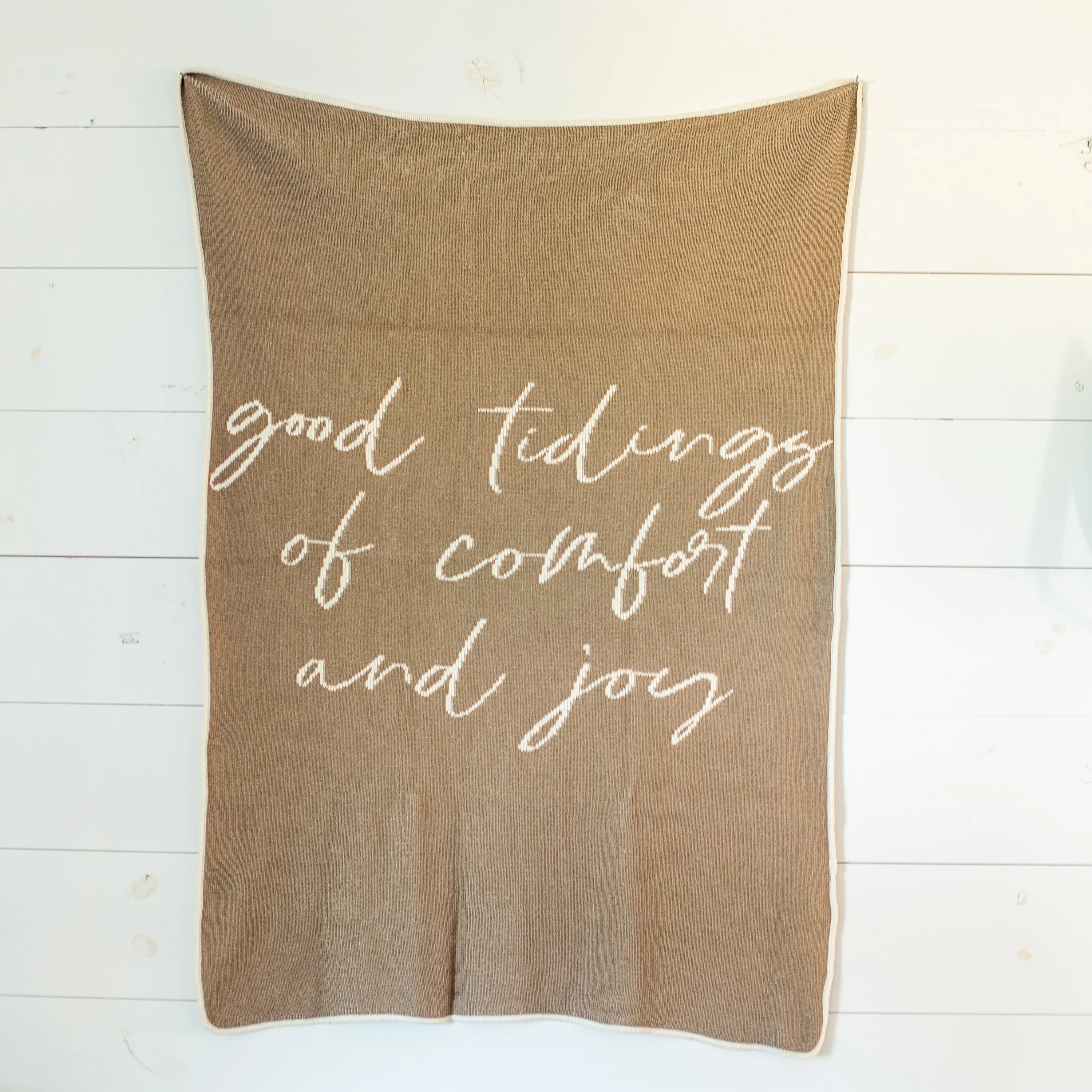 Made in the USA | Recycled Cotton Blend Good Tidings of Comfort and Joy Throw Blanket