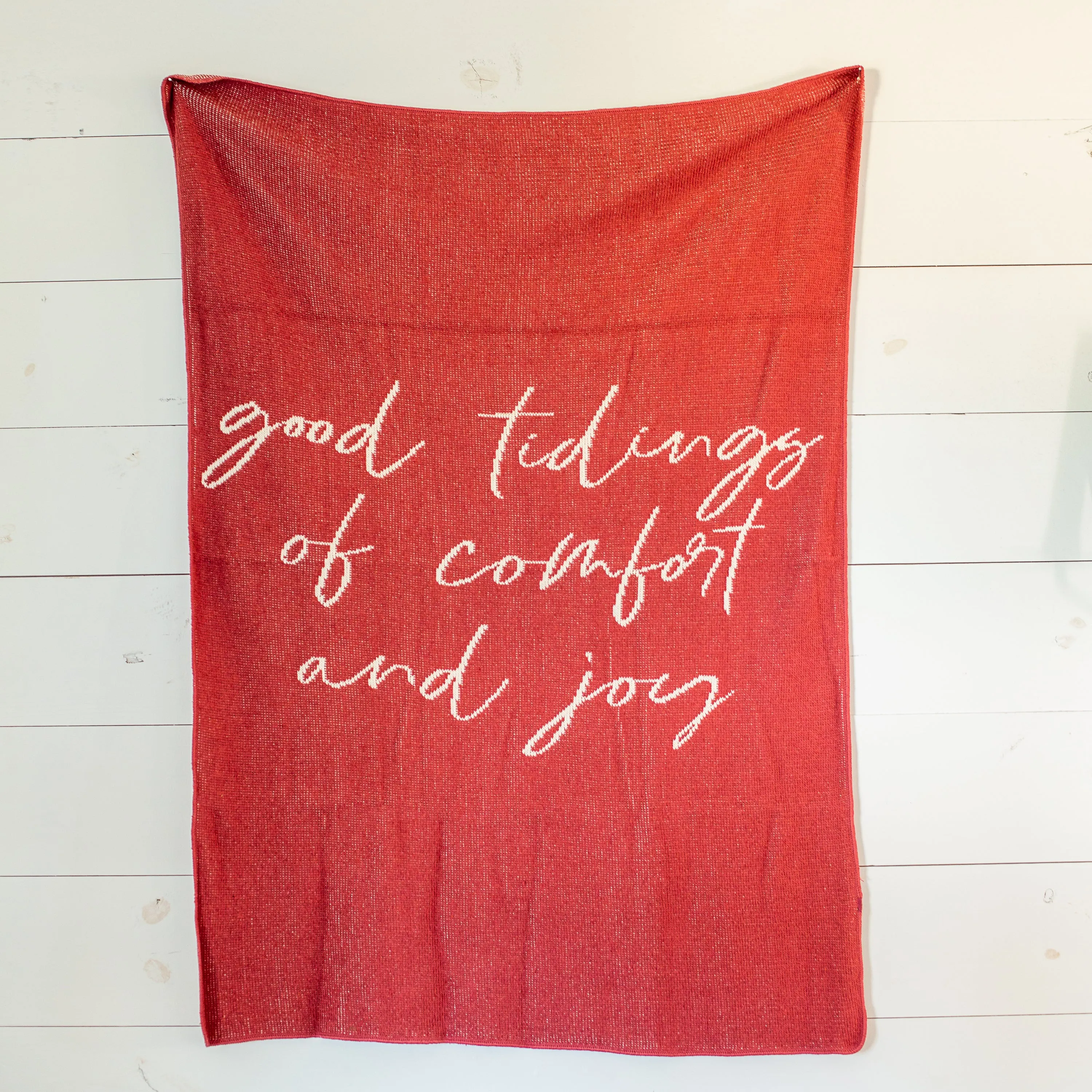 Made in the USA | Recycled Cotton Blend Good Tidings of Comfort and Joy Throw Blanket