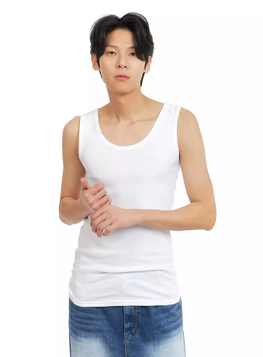 Men's Basic U Neck Tank Top IA402