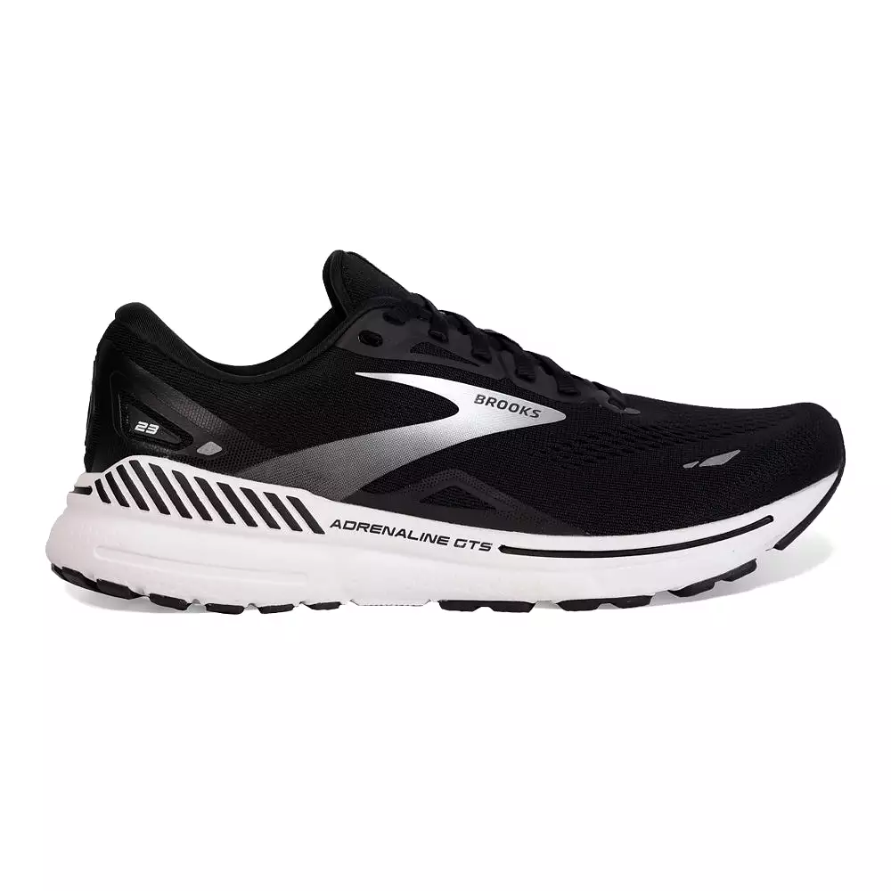 Men's Brooks Adrenaline GTS 23, Black/White/Silver, 8 2E Wide