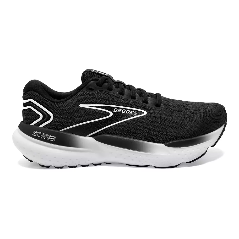 Men's Brooks Glycerin 21, Black/Grey/White, 12 2E Wide