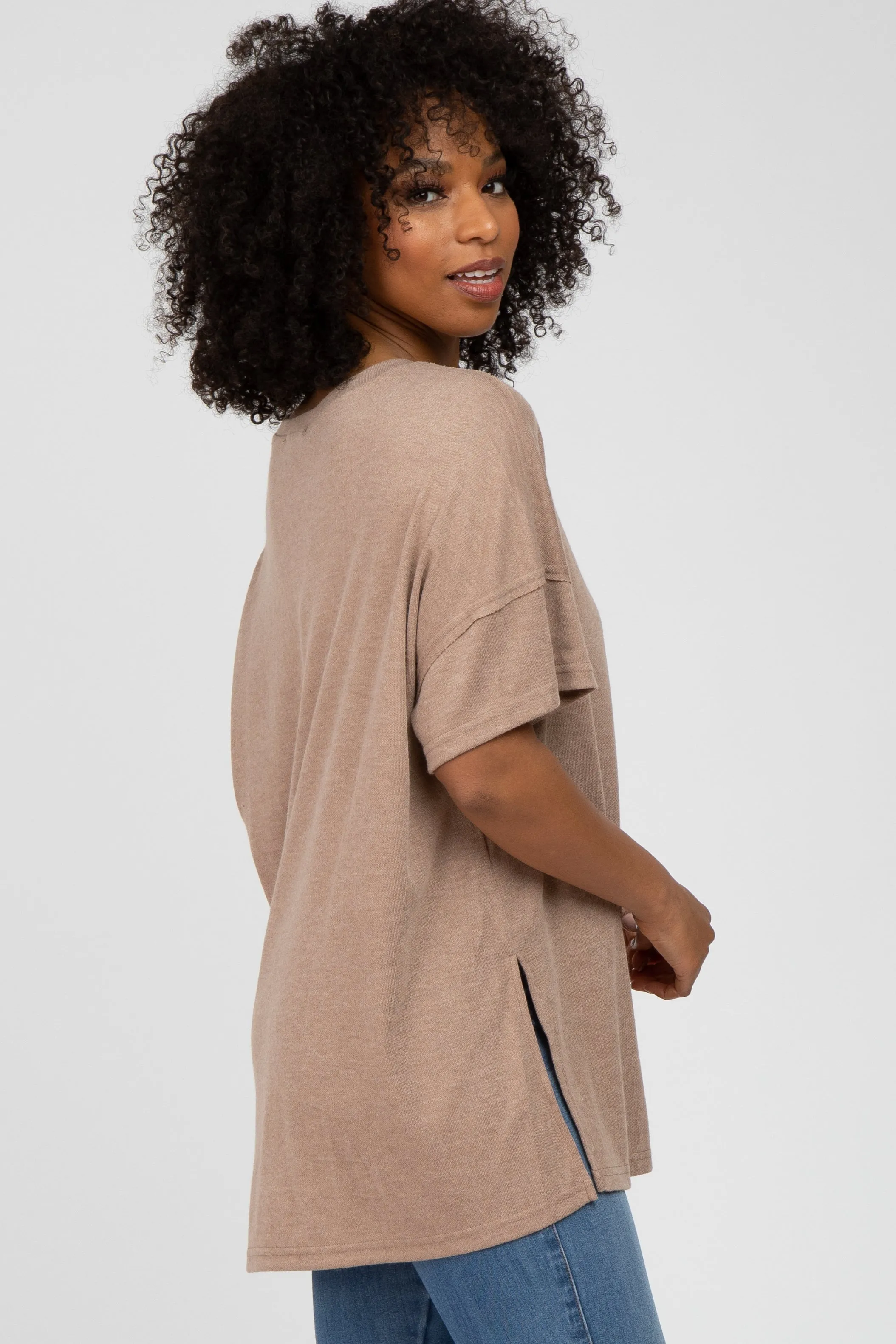 Mocha Knit Oversized Top