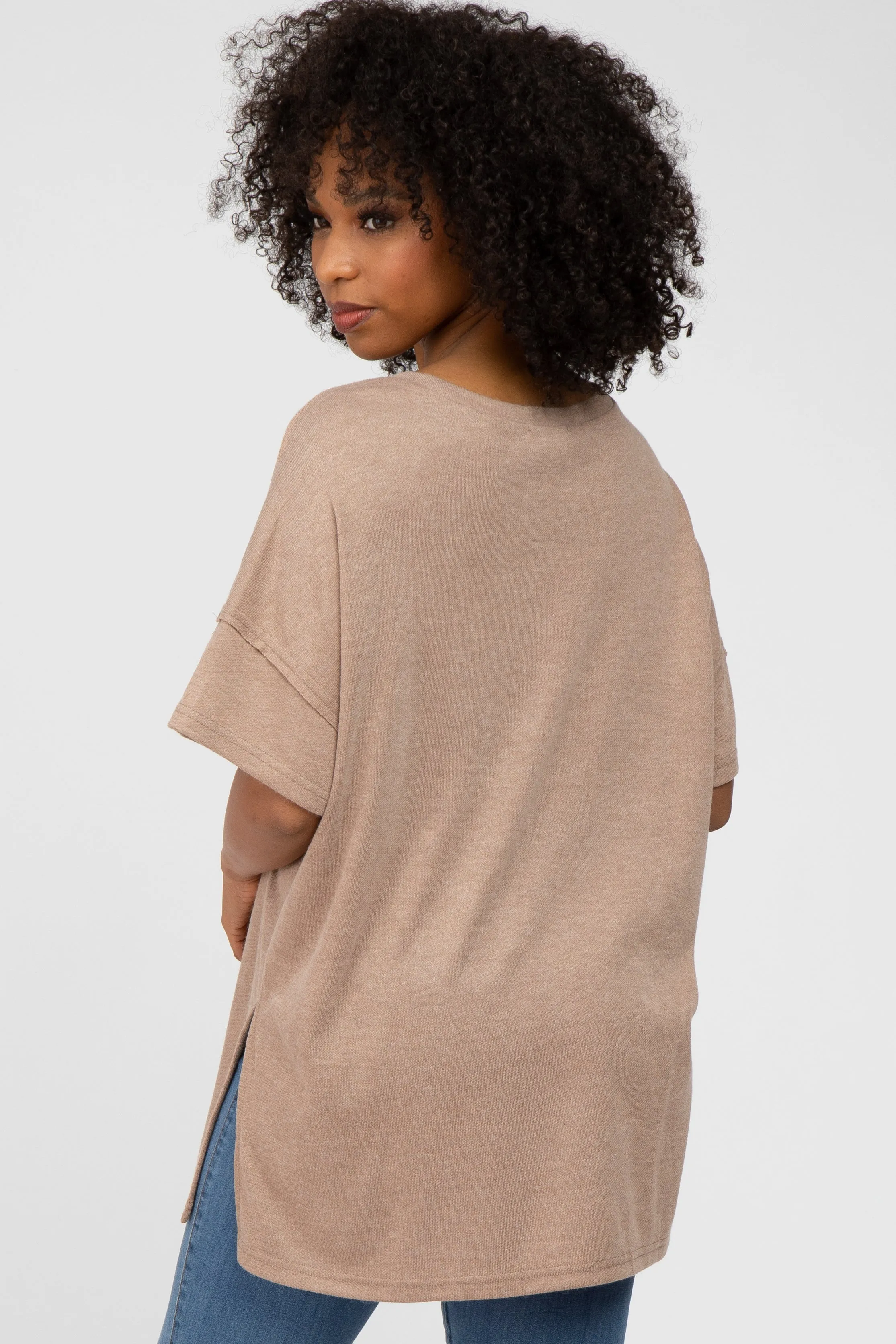 Mocha Knit Oversized Top