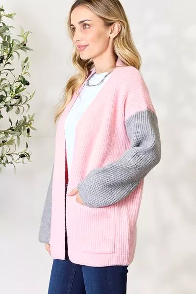 Open Front Cardigan with Pockets