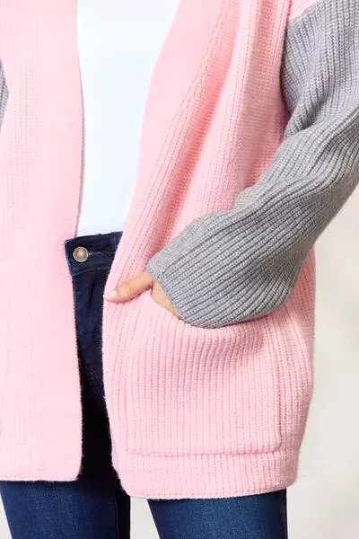 Open Front Cardigan with Pockets