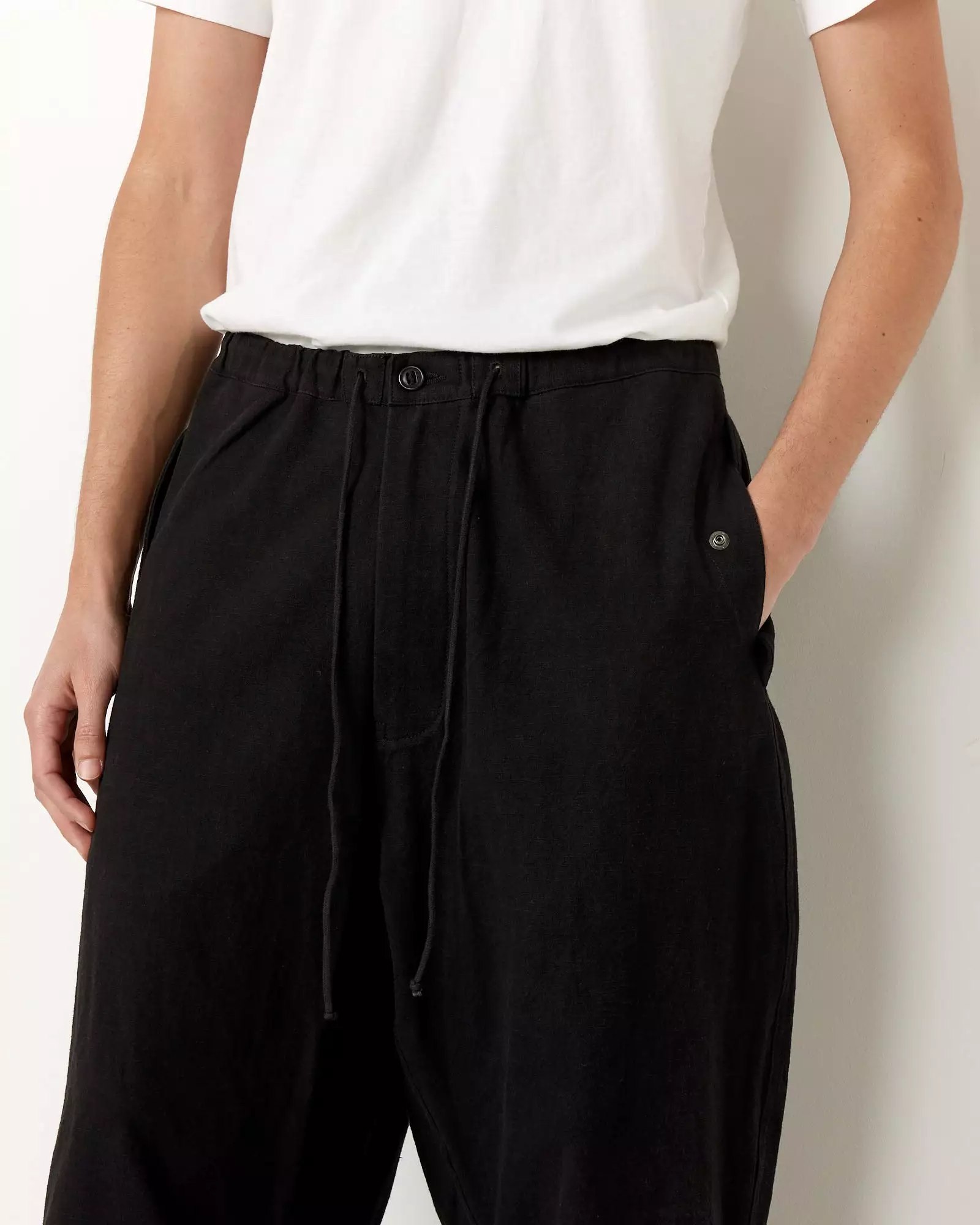 Paco Pants in Black Slub