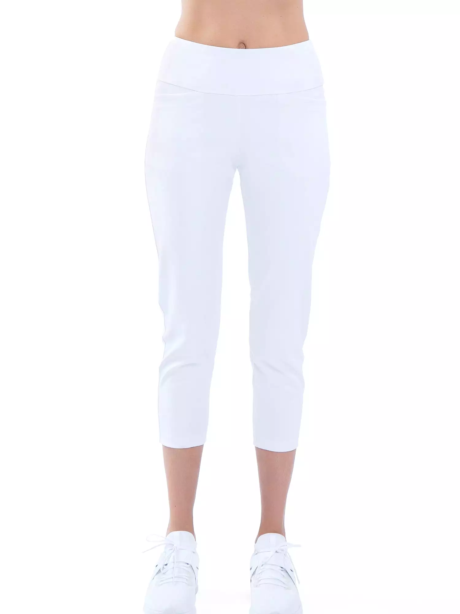 Quick Dry Women's Golf 24 Capri - White