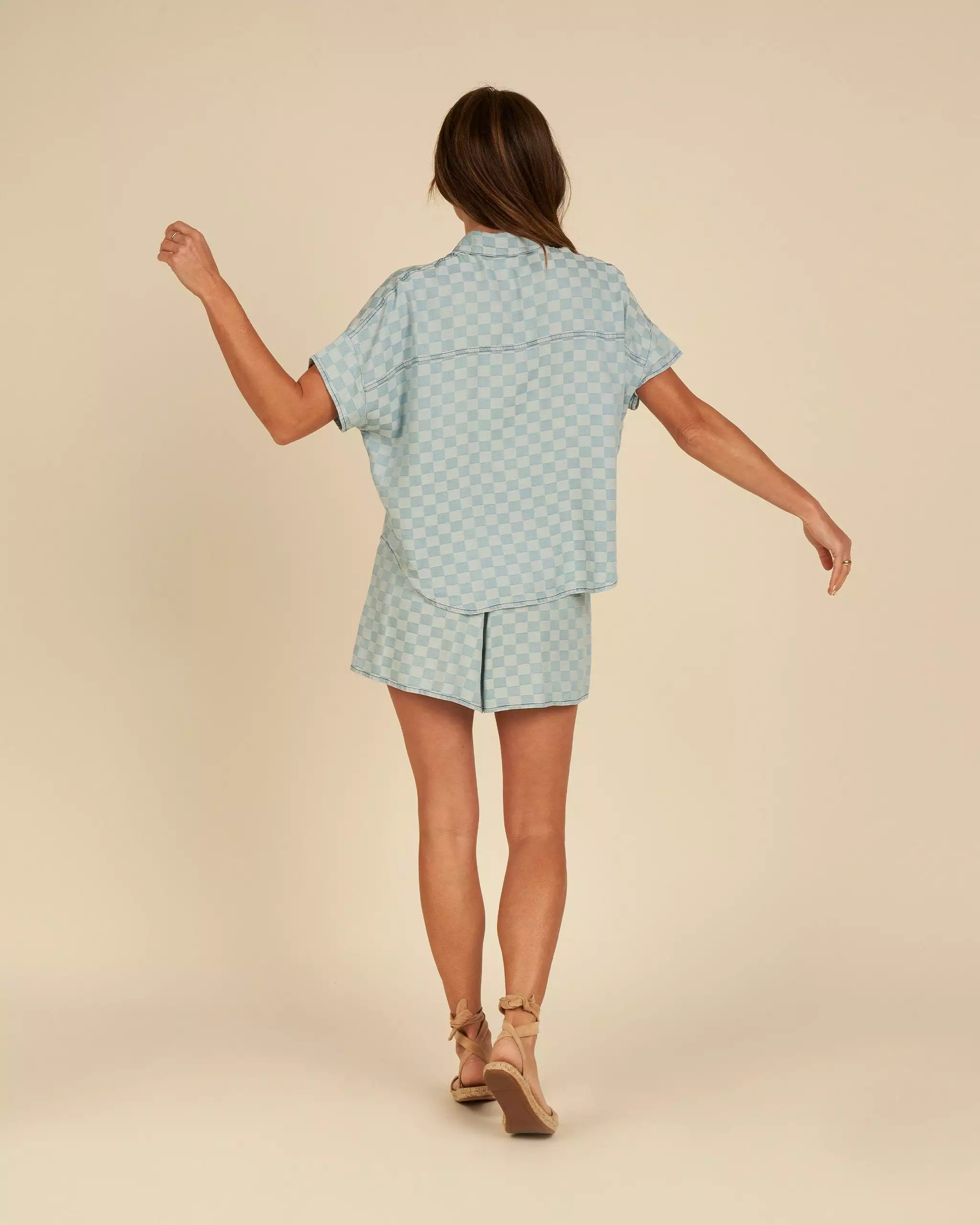 Rylee & Cru - Women's Blue Check Kelli Set