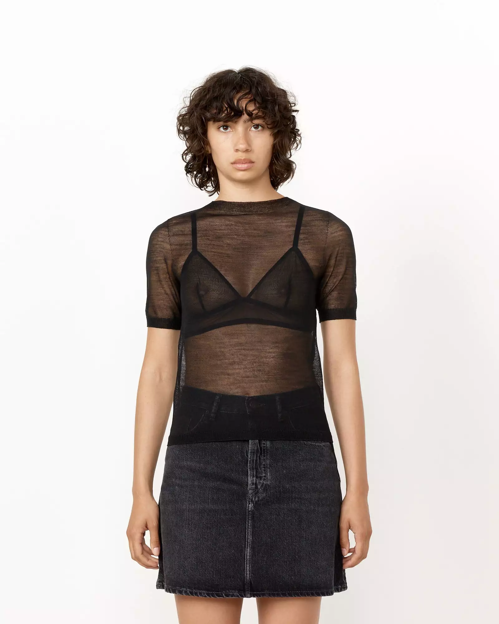 Sheer T-Shirt in Black