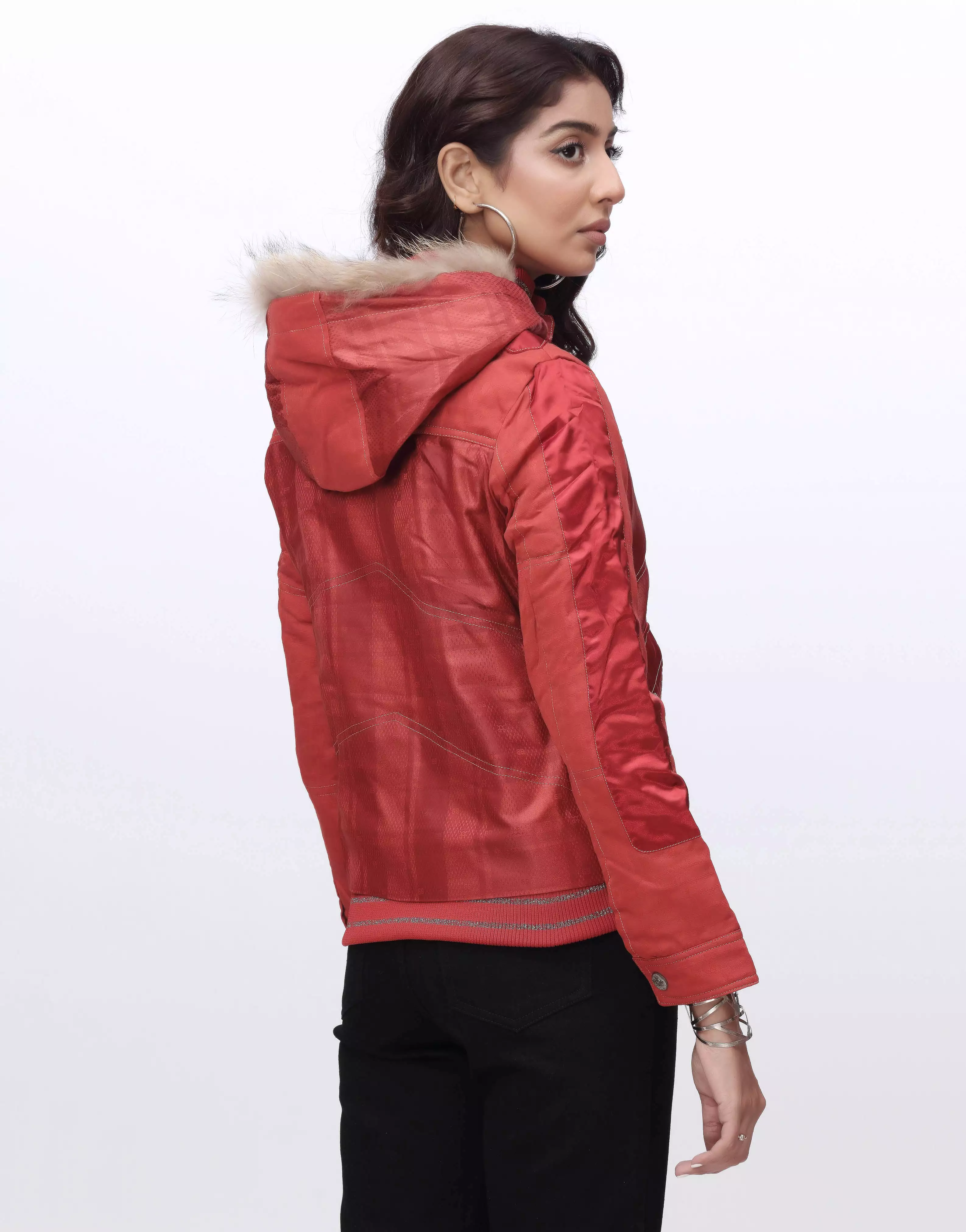 Solid Women Jacket Full Sleeves in Orange