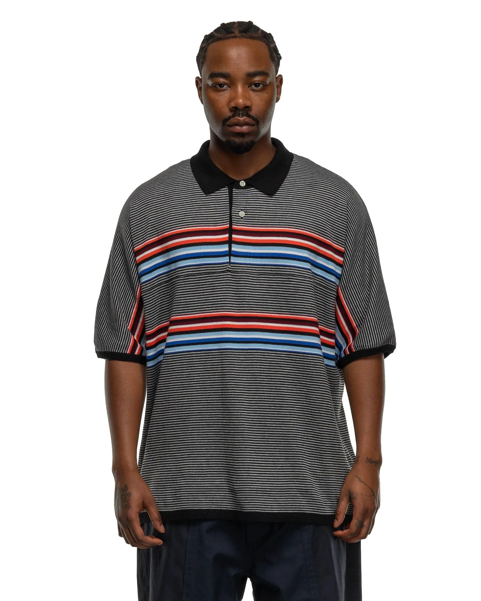 Stripe Knit Polo Multi