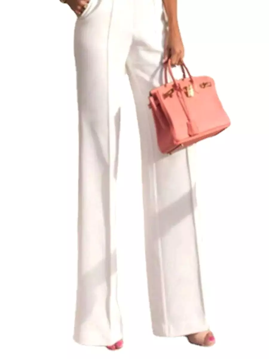 Stylish White Sleeveless Halter Neck Jumpsuit with Backless Design and Pockets for Women - Ideal for Summer and Fall