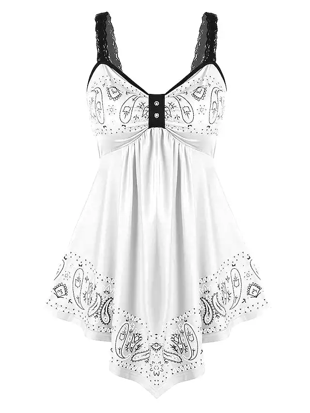 Stylish Women's Plus Size Lace Camisole Summer Top