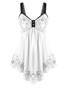 Stylish Women's Plus Size Lace Camisole Summer Top